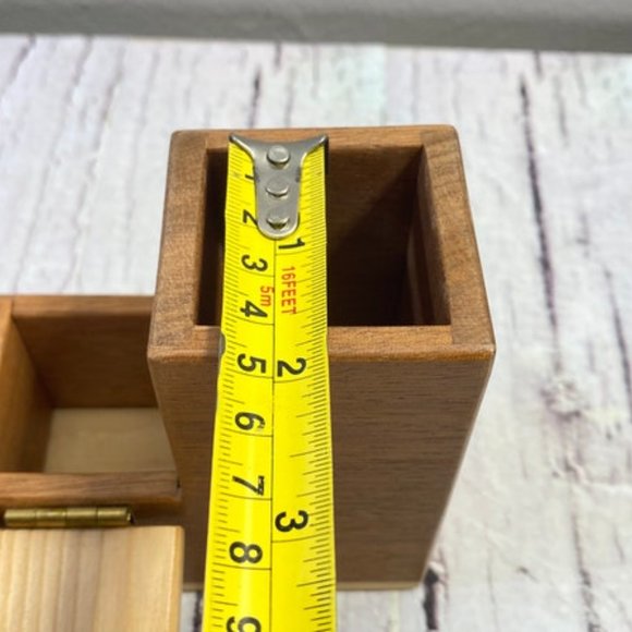 vintage Spoon and Fork holder, Kitchen Box, Spice Box, Wooden Spice Box, Three i - Picture 6 of 10